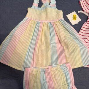 NWT LITTLE GIRLS 2 PIECE SUMMER/SPRING OUTFIT, PASTEL COLORS SIZE 18 MONTHS
